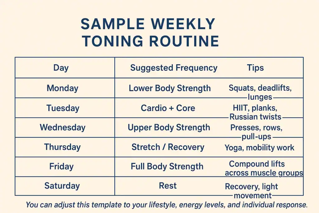 Achieving the Perfect Tone: How Often Should You Exercise for Results? 4 Weekly exercise Wolverhampton plan graphic