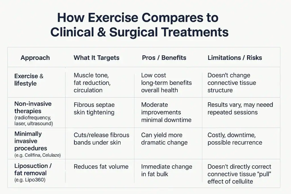 Sculpting Your Bum: Can Toning Exercises Really Reduce Cellulite? 2 How exercise compares to treatments from Lipo 360 Wolverhampton