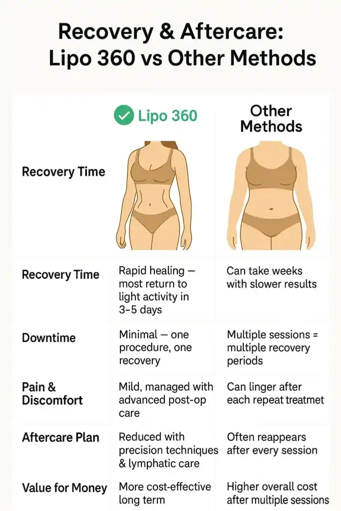 Recovery and Aftercare for Fat-Dissolving Surgery 2 Table to show fat dissolving injection aftercare Wolverhampton