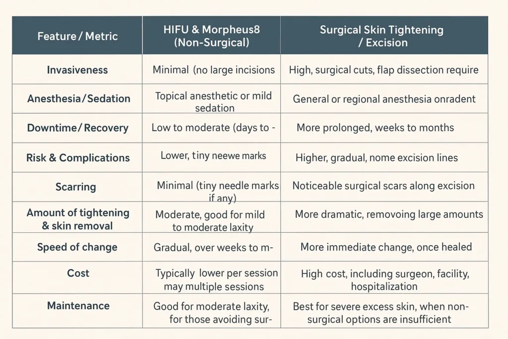 The Science of Skin Tightening 2 Table of skin tightening Wolverhampton benefits compared to surgical options