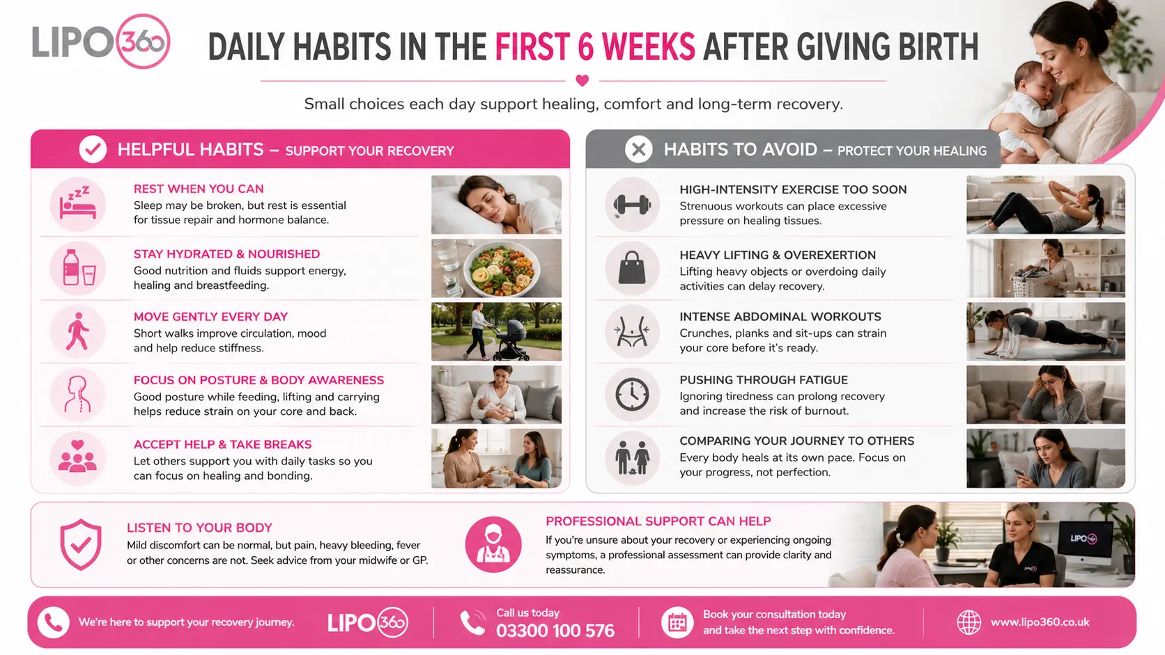 What to Do (and Avoid) in the First 6 Weeks After Giving Birth To Avoid Diastasis Recti 3 First 6 Weeks After Giving Birth To Avoid Diastasis Recti Wolverhampton : Daily Habits in the First 6 Weeks After Giving Birth
